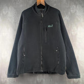Jack Wolfkskin Jumper Mens XL Extra Large Black Fleece Jacket